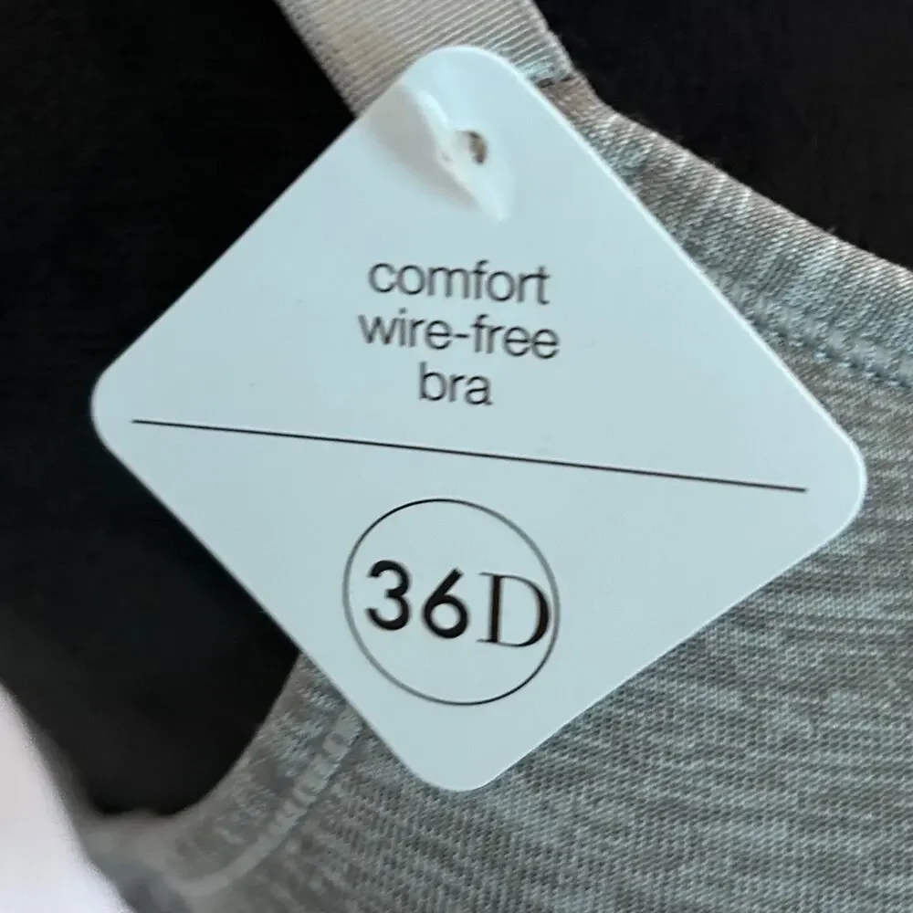René Rofé Comfort Wire-Free Bra Size 36D Heather Gray NEW WITH TAGS NWT - Picture 6 of 9